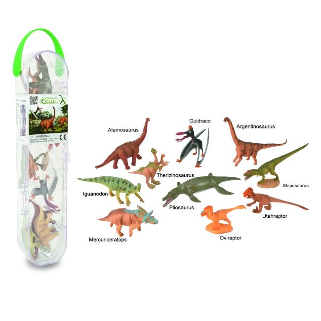 Cutie cu 10 minifigurine dinozauri set 3 cola1103c