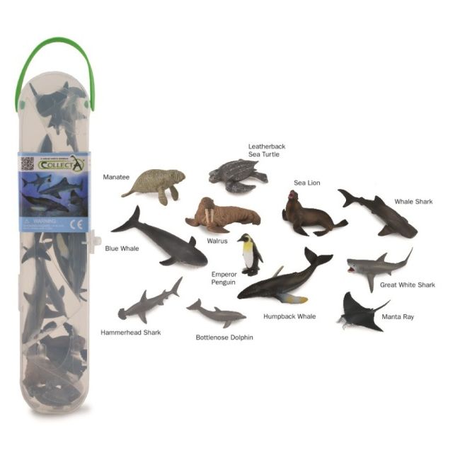 Cutie cu 12 minifigurine animale marine set 1 cola1107c