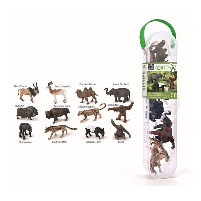 Cutie cu 12 minifigurine pictate manual animale salbatice 2 a1212 cola1212box