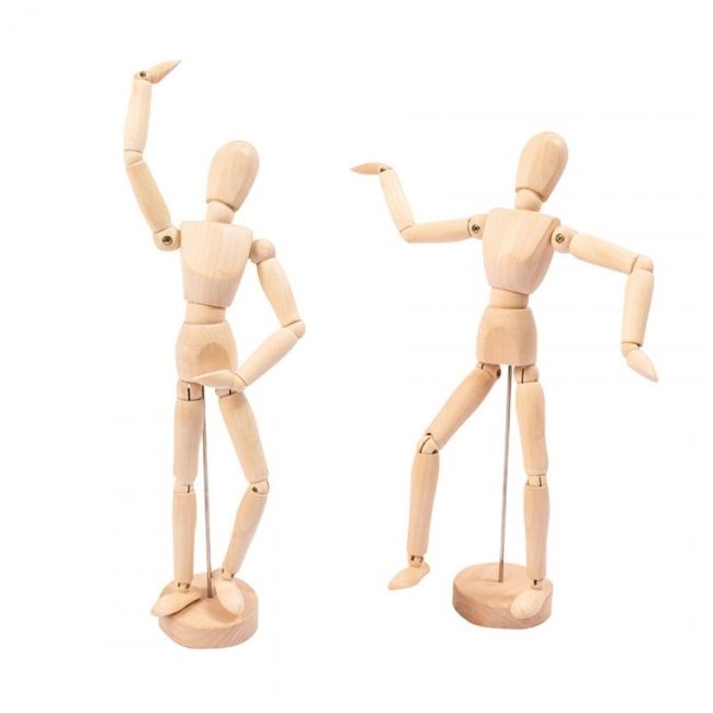 Figurina corp uman cu articulatii mobile, pe suport vertical, pentru pictura, desen pb2471910