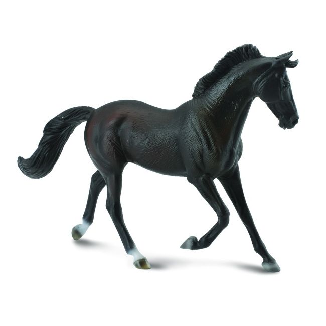 Figurina iapa thoroughbred neagra pictata manual xl collecta col88478xl