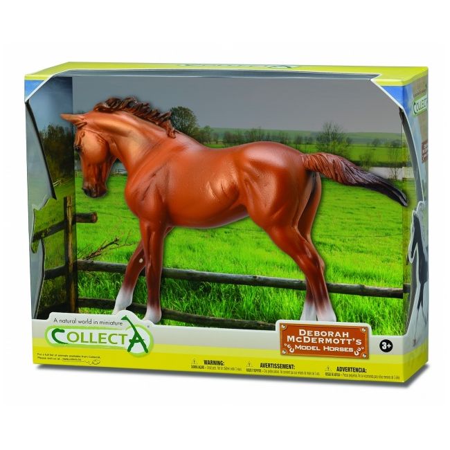 Figurina in cutie iapa thoroughbred chestnut pictata manual wb collecta col89579wb