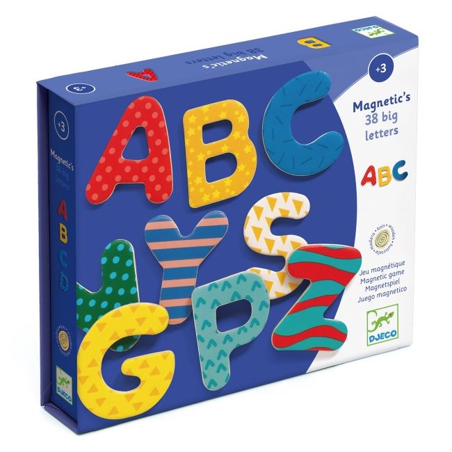 Joc cu magneti 38 litere colorate, djeco dj03100