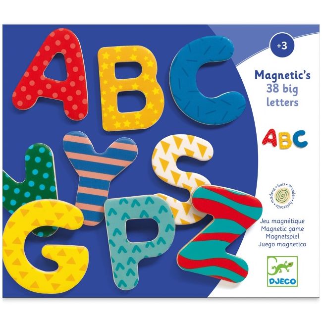 Joc cu magneti 38 litere colorate, djeco dj03100