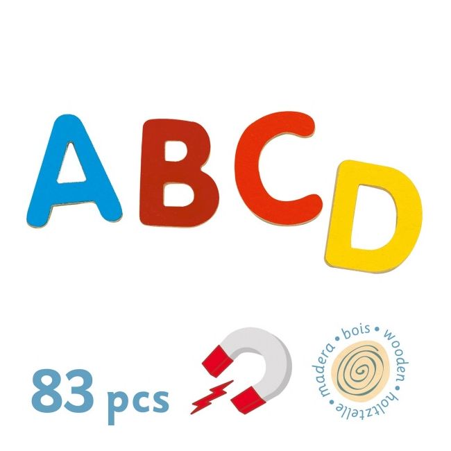 Joc cu magneti 83 litere colorate, djeco dj03101