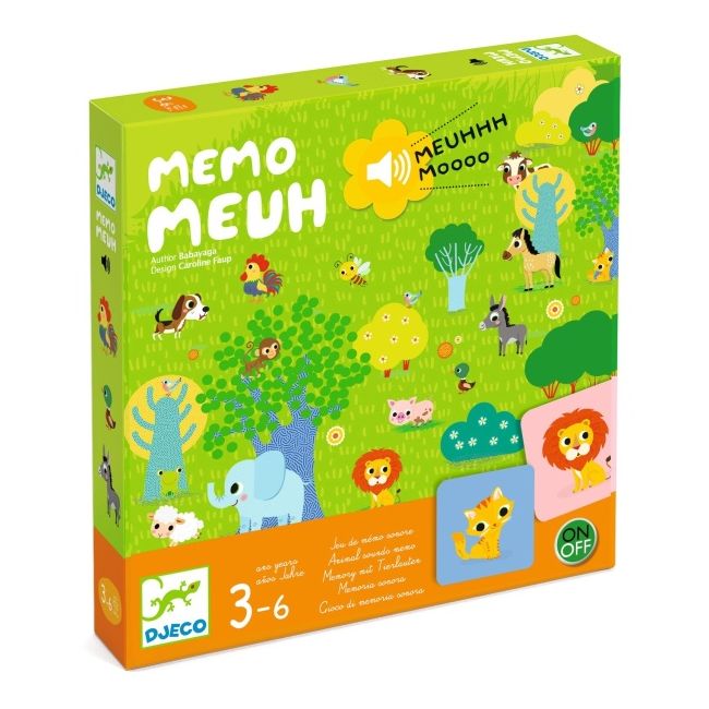 Joc de memorie cu sunete memo meuh, djeco dj08482