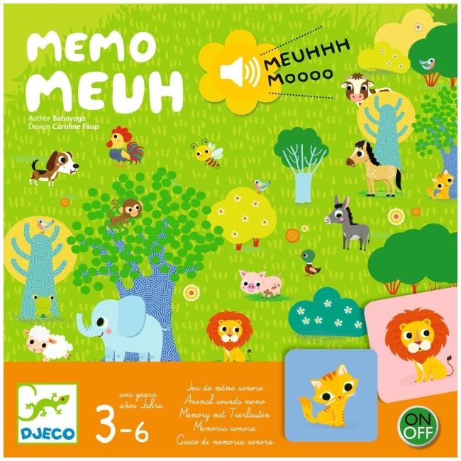 Joc de memorie cu sunete memo meuh, djeco dj08482