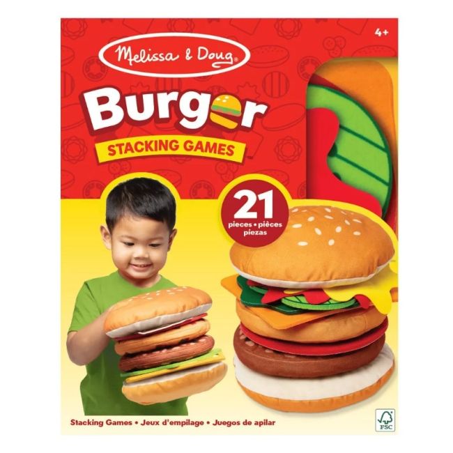 Joc educativ de stivuire si potrivire burgerul gigant md32402