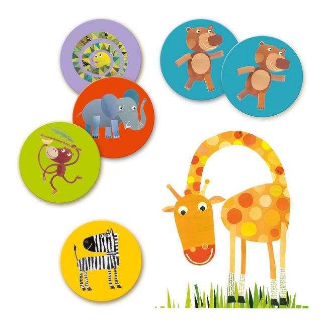 Joc memorie animale din jungla, djeco dj08159