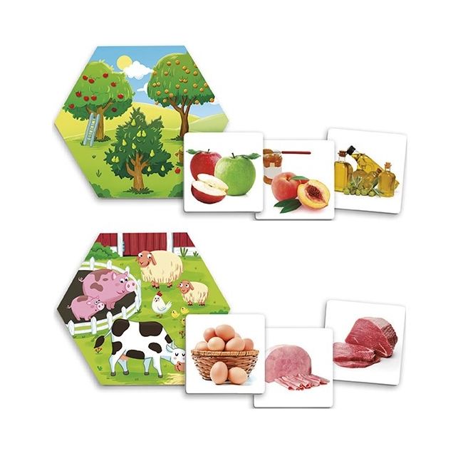 Joc pentru dezvoltarea cunostintelor despre natura: de unde provin alimentele? akr20551