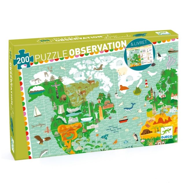 Puzzle observatie in jurul lumii, djeco dj07412