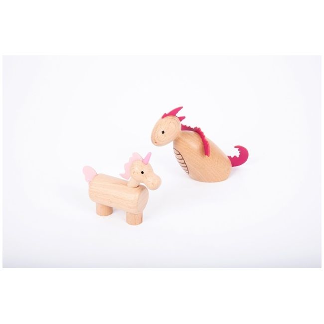 Set 10 figurine din lemn lumea basmelor tik73496