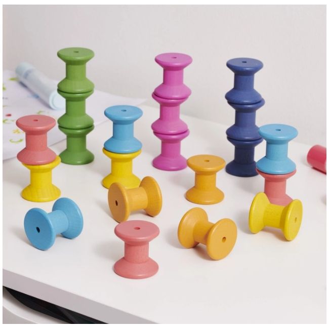 Set 21 mosoare colorate din lemn pentru activitati educative tik73975