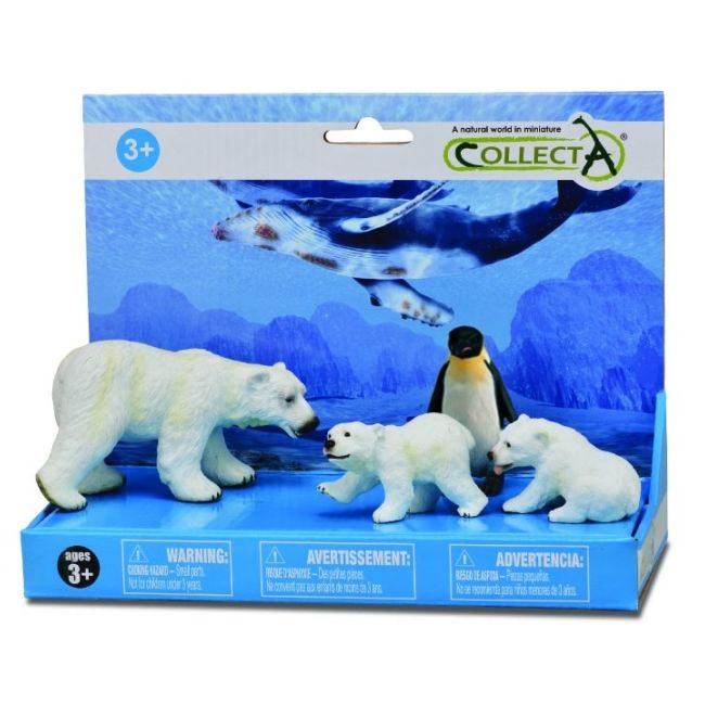 Set 4 figurine pictate manual ursi polari si pinguin col84068lpp