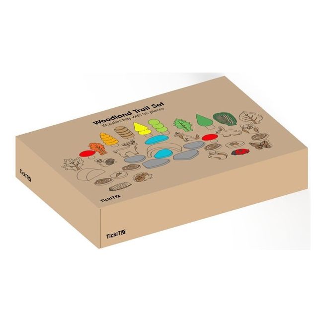 Set de 37 figurine din lemn pentru activitati educative padurea tik73552