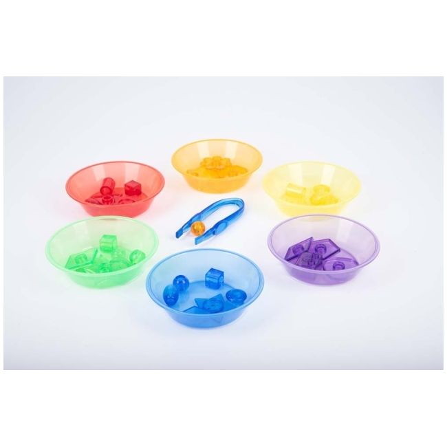 Set de 6 boluri translucide colorate pentru activitati senzoriale tik73117