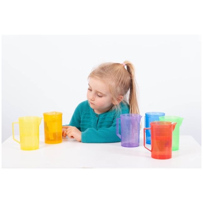 Set de 6 carafe translucide colorate pentru activitati senzoriale tik73103