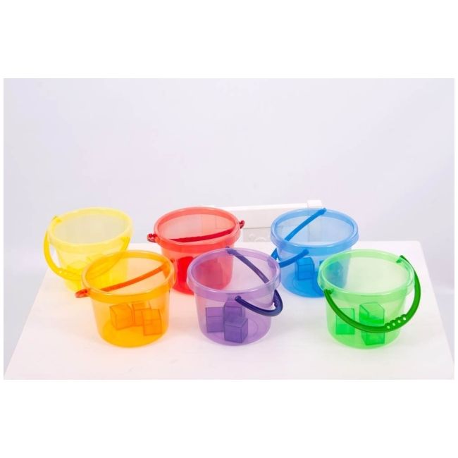 Set de 6 galetuse translucide colorate pentru activitati senzoriale tik73101