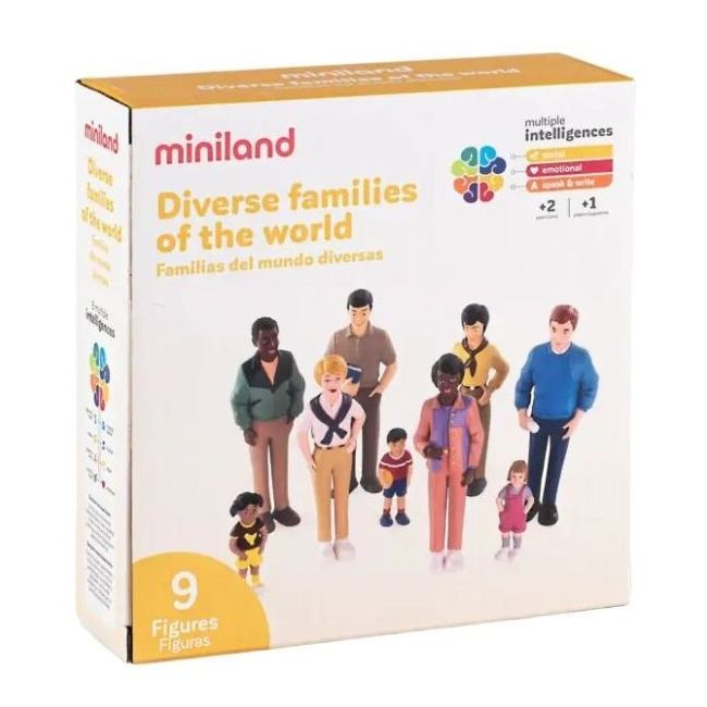 Set de 9 figurine familia - diversitate si integrare etnica, cu rol didactic ml27390