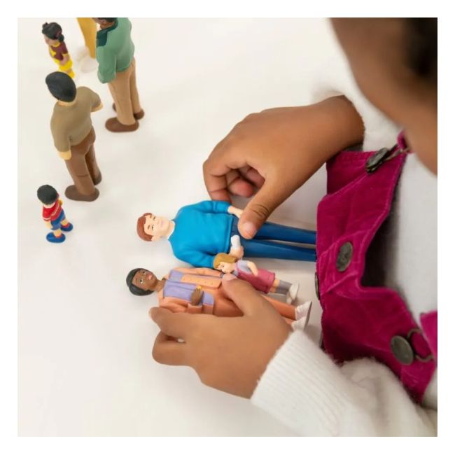 Set de 9 figurine familia - diversitate si integrare etnica, cu rol didactic ml27390