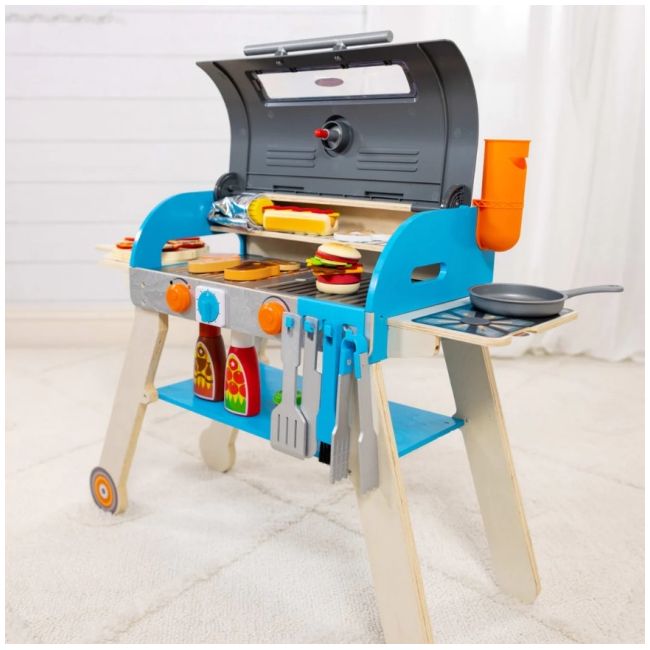 Set de joaca din lemn cu accesorii grill si pizza md30608