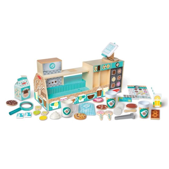 Set de joaca din lemn cu accesorii ne jucam de-a cafeneaua - barista md30602