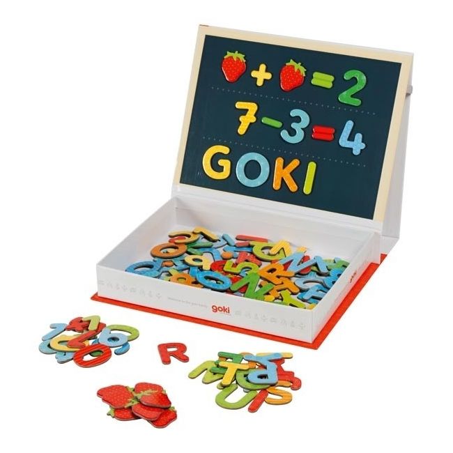 Set educativ cu 122 piese magnetice in cutie goki58420