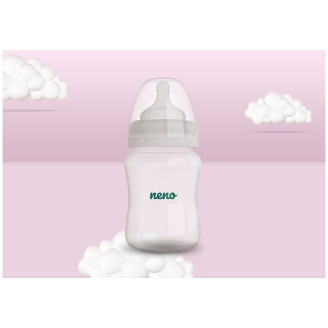 Biberon neno 150 ml cu tetina silicon, anti-colici, debit lent nen-bab-bt001