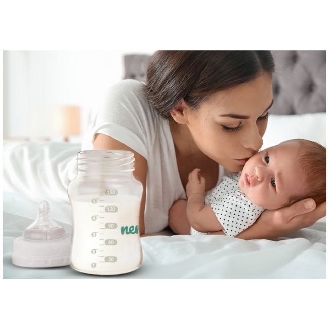 Biberon neno 150 ml cu tetina silicon, anti-colici, debit lent nen-bab-bt001