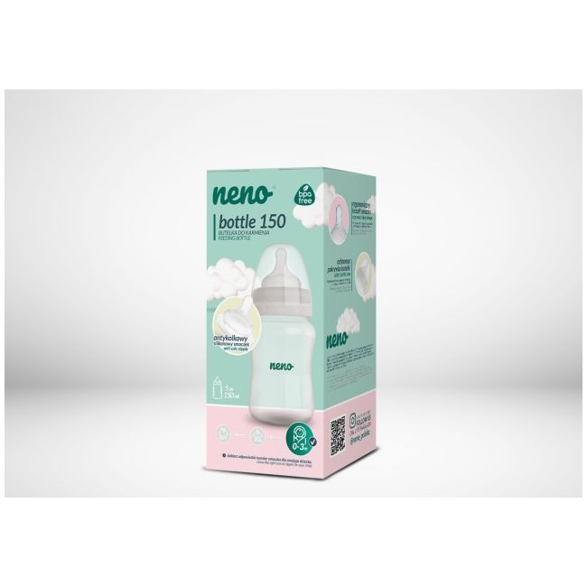Biberon neno 150 ml cu tetina silicon, anti-colici, debit lent nen-bab-bt001