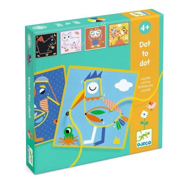 Joc educativ de cusut cu siret punct cu punct, djeco dj08326