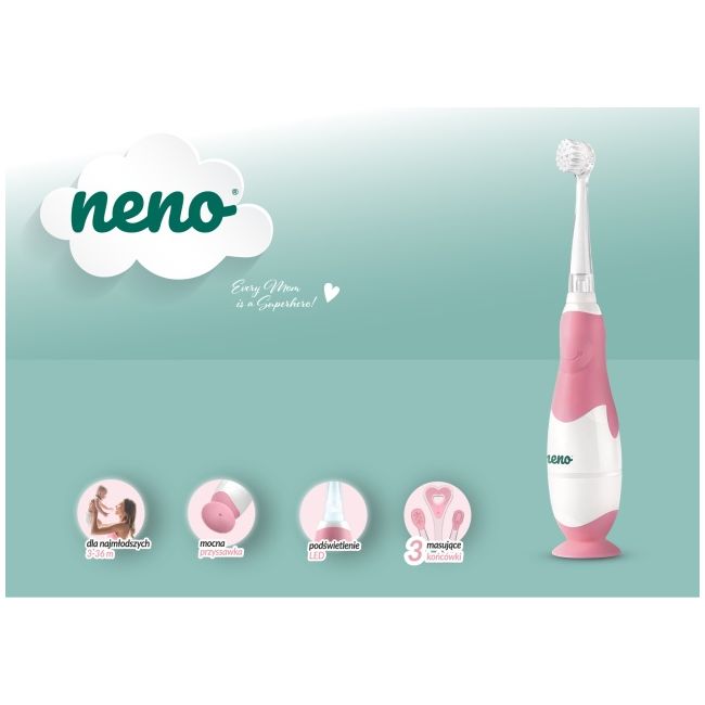 Neno denti pink – periuță de dinți electrică de la 3 la 36 luni nen-bab-sc002
