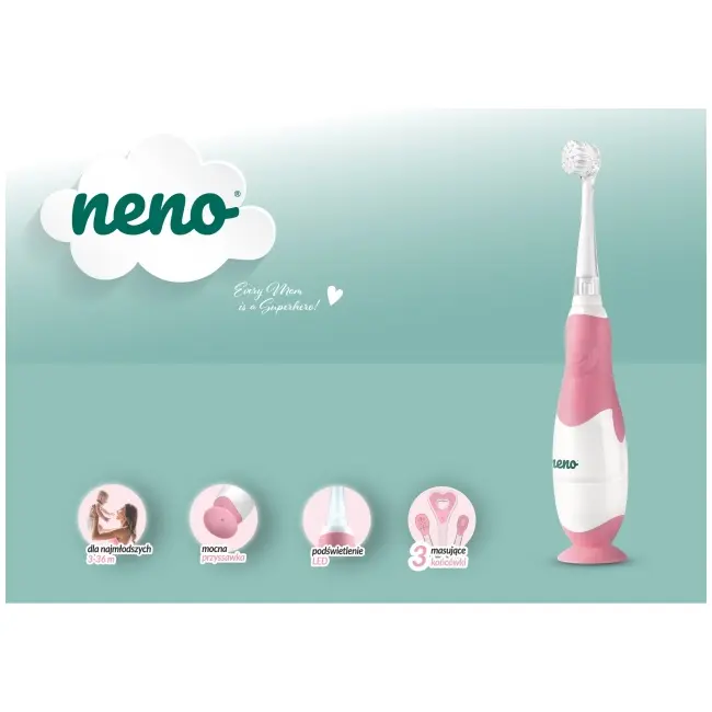 Neno denti pink &ndash; periuță de dinți electrică de la 3 la 36 luni nen-bab-sc002