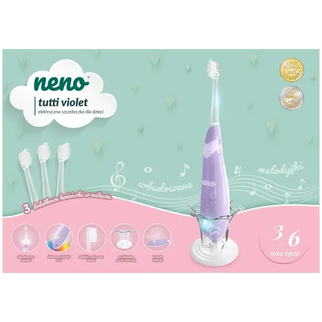 Neno tutti violet &ndash; periuță de dinți electrică (3-6 ani) nen-bab-sc006