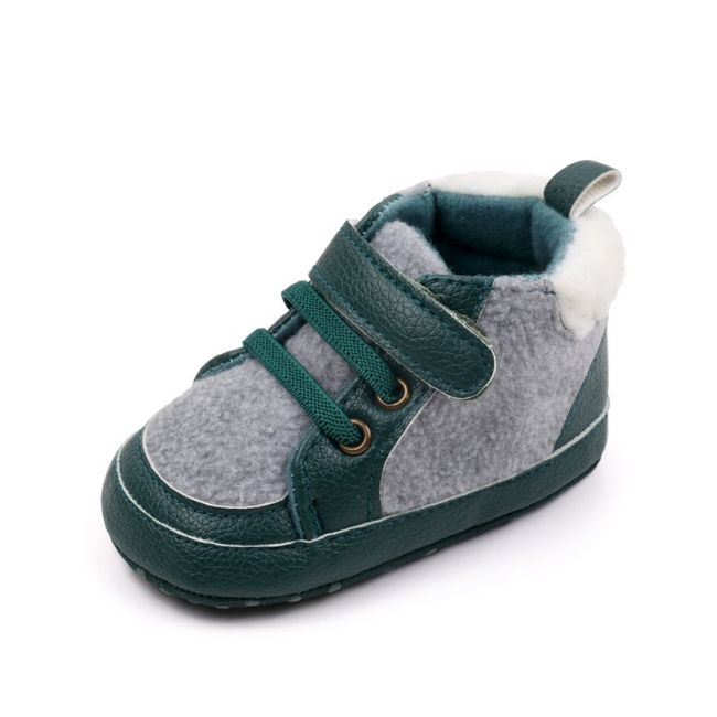 Pantofiori pentru bebelusi, verde cu gri chbhx3162-3-va2