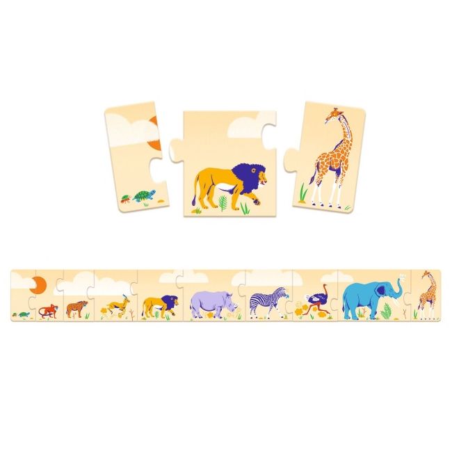 Puzzle din lemn de la mic la mare, djeco dj08189
