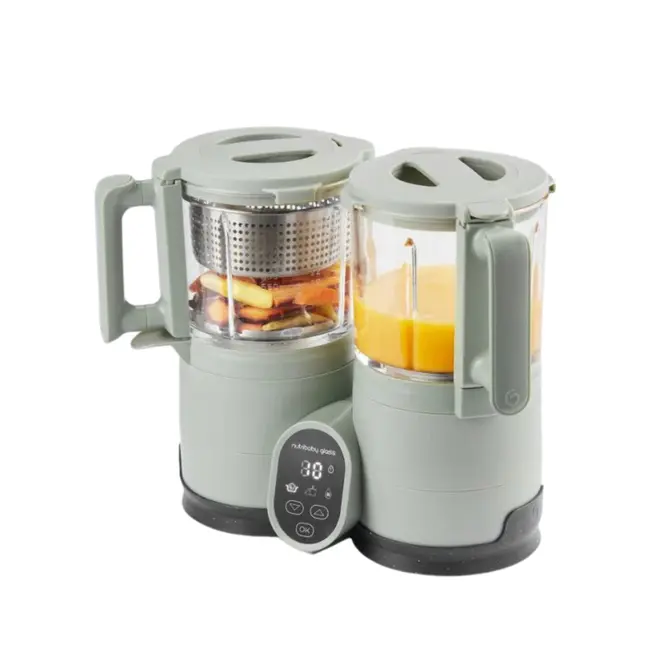 Babymoov - robot multifunctional nutribaby glass 4 in 1 din sticla si otel inoxidabil celadon green bbba001138