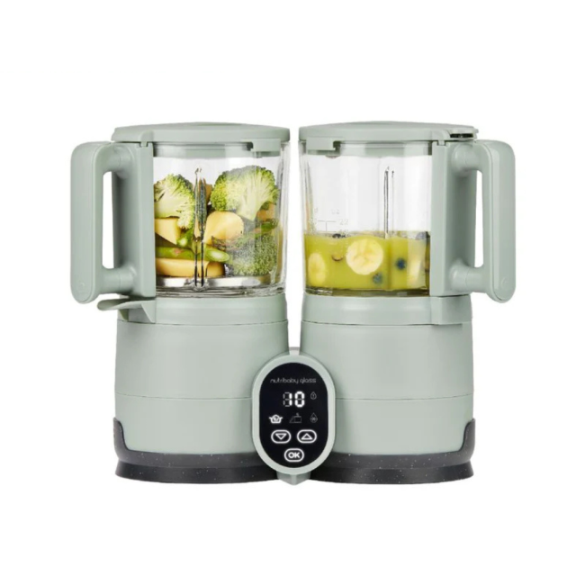 Babymoov - robot multifunctional nutribaby glass 4 in 1 din sticla si otel inoxidabil celadon green bbba001138