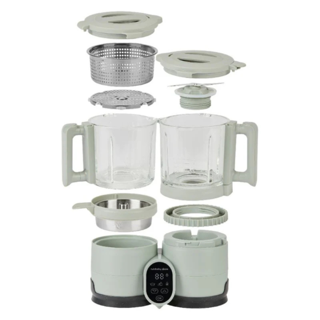 Babymoov - robot multifunctional nutribaby glass 4 in 1 din sticla si otel inoxidabil celadon green bbba001138