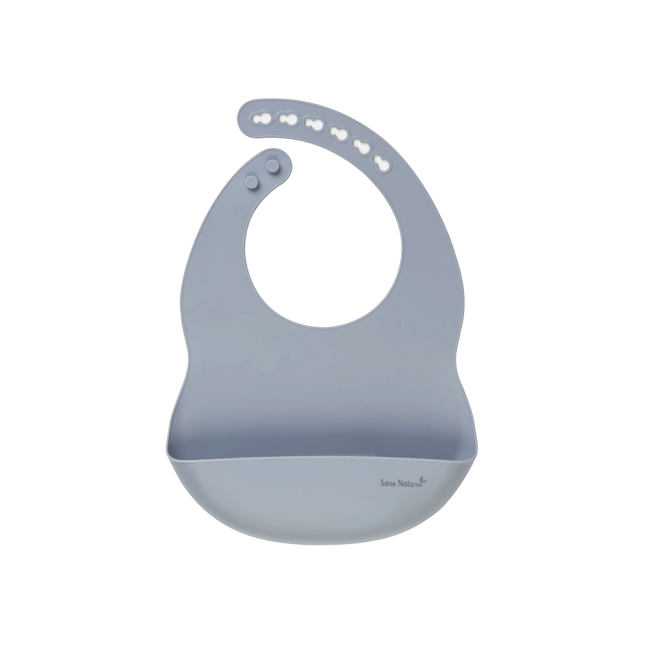 Baveta Din Silicon Cu Buzunar, Ajustabila,   Nordic   - Blu Mist Pjb17487