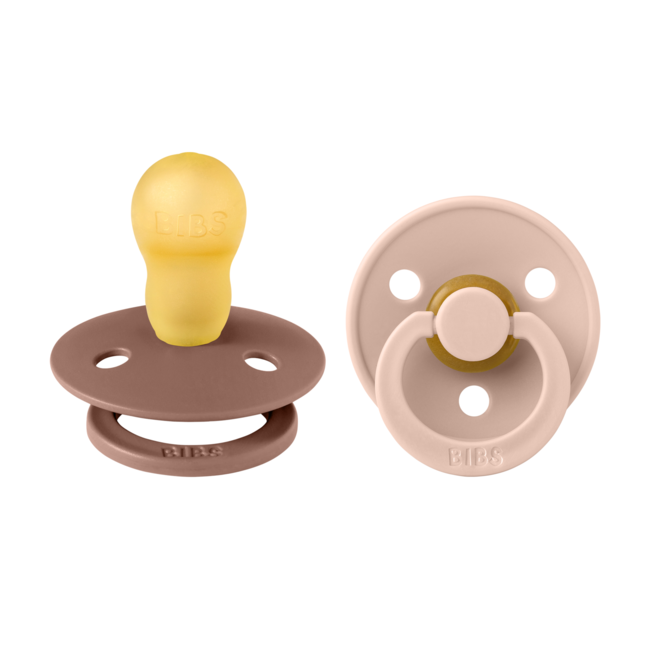 Bibs - set 2 suzete colour latex, tetina rotunda, 18 luni +-blush/woodchuck bbb130215