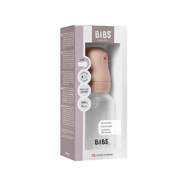 Bibs - set complet biberon anticolici, 150 ml, silicon, blush bbb50161244