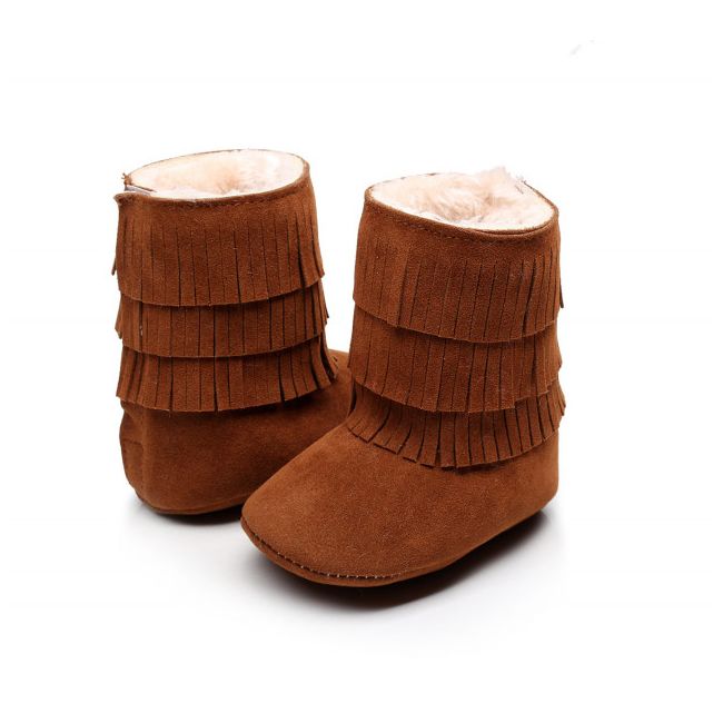 Cizmulite maro cu franjuri amhz148-6-p17