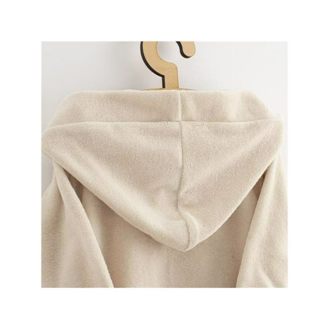 Halat de baie, New Baby, Pentru copii, Cu buzunare, Cu cordon, Marime 104/110, Din bumbac 100%, Beige BYN56731