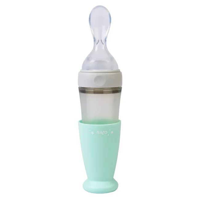 Lingurita Cu Rezervor Pentru Bebelusi ,   Silicon Alimentar, Fara Bpa, 90 Ml ,   Roz Pjb25012