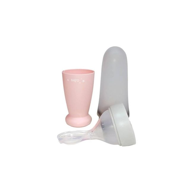 Lingurita Cu Rezervor Pentru Bebelusi ,   Silicon Alimentar, Fara Bpa, 90 Ml ,   Roz Pjb25012