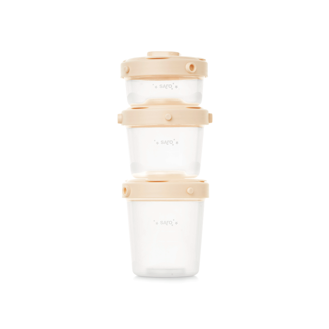 Pachet 3 Caserole Cu Capac Pentru Pastrarea Alimentelor, Crem Pjb25642