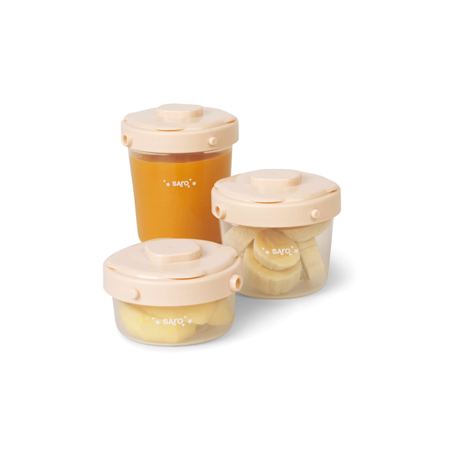 Pachet 3 Caserole Cu Capac Pentru Pastrarea Alimentelor, Crem Pjb25642