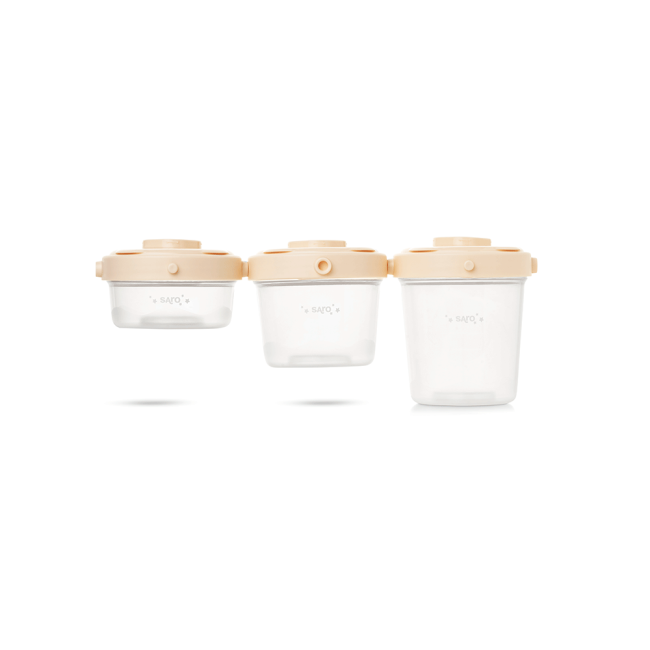 Pachet 3 Caserole Cu Capac Pentru Pastrarea Alimentelor, Crem Pjb25642