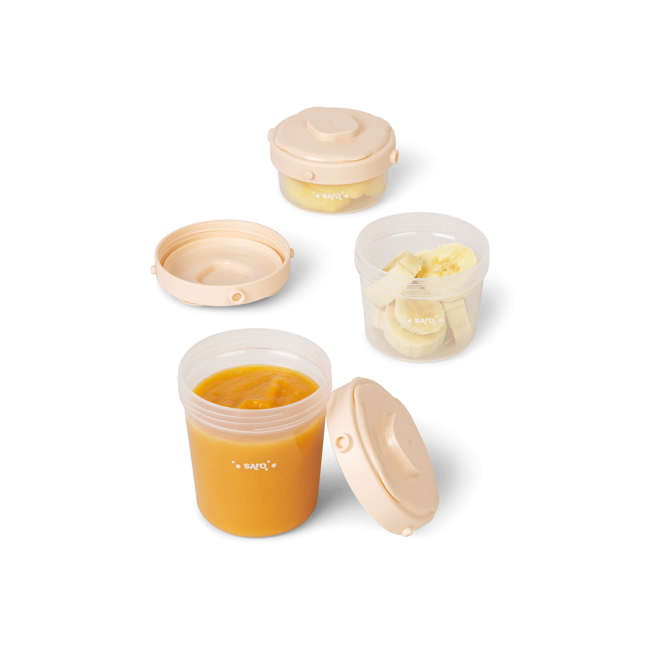Pachet 3 Caserole Cu Capac Pentru Pastrarea Alimentelor, Crem Pjb25642